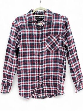 Ativa Men’s Red, Navy & White Plaid Button-Up Shirt